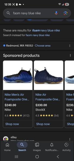 Navy Blue Foams Size 10.5