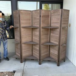 New In Box 6 Panel 67x16 Inches Each Panel Wooden Privacy Wall Home Decor Office Dorm Separation Freestanding Room Divider