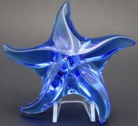 SAINT LOUIS FRANCE Cobalt Blue STARFISH Art Glass PAPERWEIGHT Sculpture