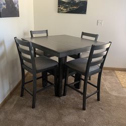 Gray Wood Counter Height Dining Table