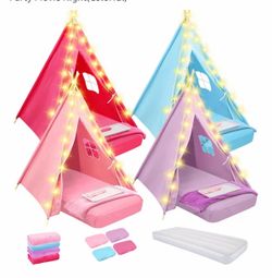 4-Pack Kids Teepee Tent Sleepover Party Set