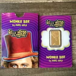 PAMP Wonka Bar 5 Gram Gold Bar Willy Wonka 24k Gold