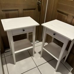 Set - 2 Ikea Hemnes Nightstand White Stain