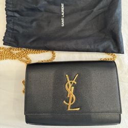 Saint laurent Grain De Poudre Small Monogram Kate Satchel Black, year 2018, condition excellent