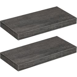 Floating Shelves, Wall Shelf Set of 2, 15.7 x 6.5 Inch  Charcoal Gray.