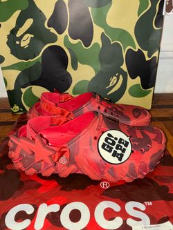 Bape crocs echo ro clog (flame camo) size 9