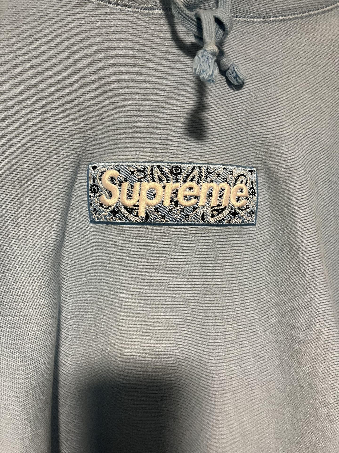 Supreme Box Logo Hoodie Blue Bandana M