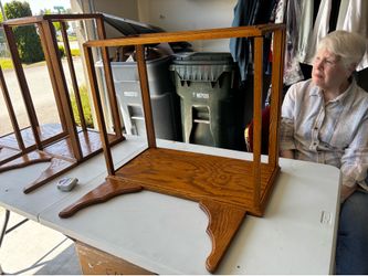 Custom-built oak display case