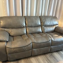 Gray Reclining Sofa