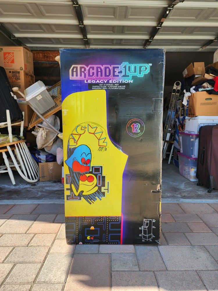 Arcade1up Bandai Namco Legacy Arcade Cabinet w/ Custom Riser & Marquee & 12 games