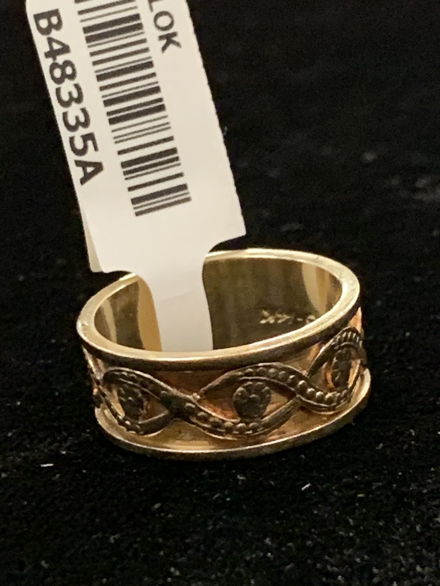 14k YG Wide Band w/ Floral Design (SZ6.5)
