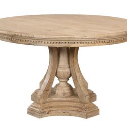 Kathy Kuo Home - Clarise French Country Round Pedestal Dining Table
