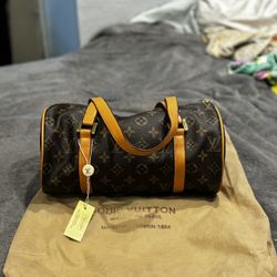 VINTAGE 2003 Louis Vuitton Papillon 26 Brown Monogram Canvas Top Handle Bag