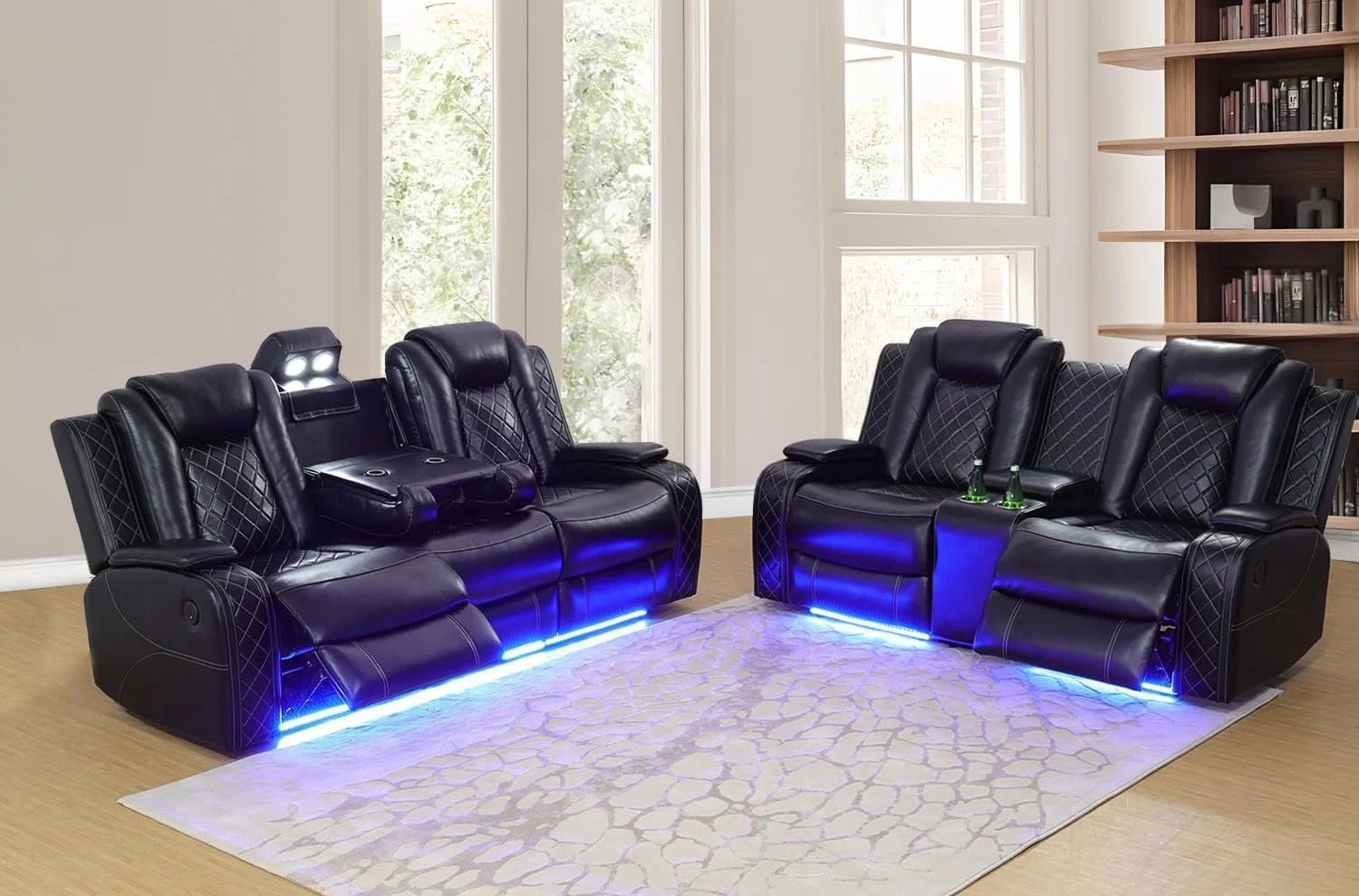 💥FREE DELIVERY💥Brand New POWER, LED, USB 2PC Reclining Sofa Loveseat Set