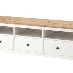 ($100) TV Stand White (small baby fastners on drawers - not working)