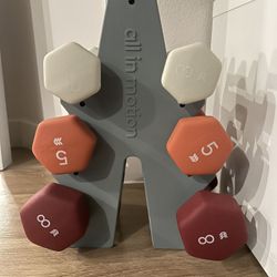 All In Motion Dumbbells with Rack