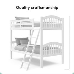 White Twin Bunk Bed/Mattress