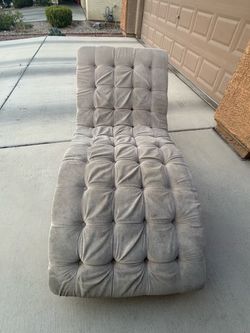 Beige Tufted Chaise Lounge Cushion