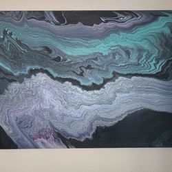 Large Acrylic Pour Painting Original Collectors Artist Gallery Quality