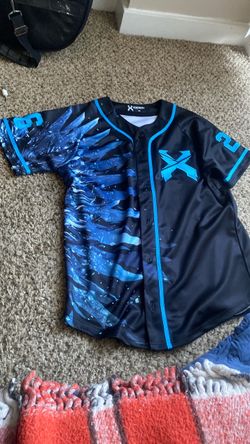 Excision Baseball Jersey Black Blue Graphic brand new