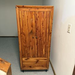 Vintage Cedar Armoire Closet Wardrobe