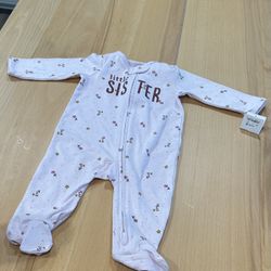 Little Sister Onesie Baby Girl Sibling New With Tag 6 Months
