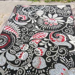 Red,Black And Gray Area Rug