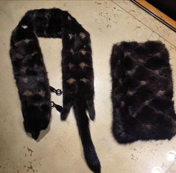 Genuine Mink Stole and Evening Clutch Set