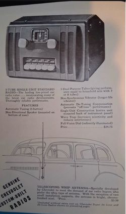 1939 Chevrolet 5 button radio