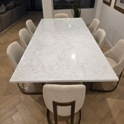 Marble Dining Table with Chairs