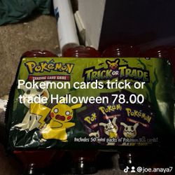 Pokemon Cards Trick Or Trick Halloween Card 
