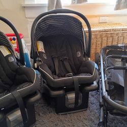 Two Car Seats And Stroller Attachment 
