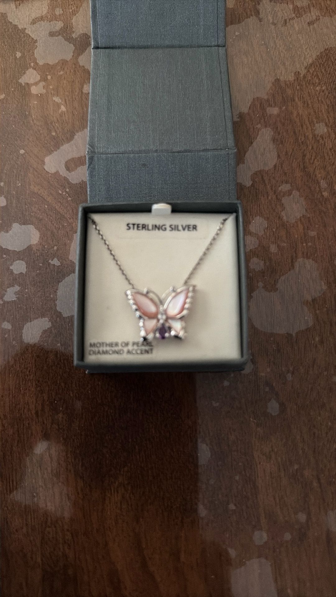 Sterling Silver Diamond Pendant With Chain