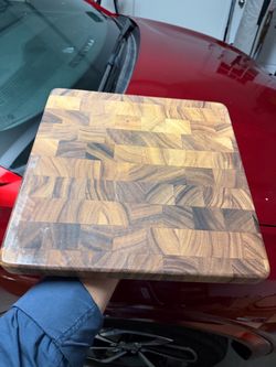 Crate & Barrel Acacia End-Grain Cutting Board – Square
