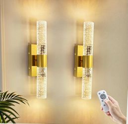 Volisun Set Of 2 Wireless Wall Scones with Remote Control