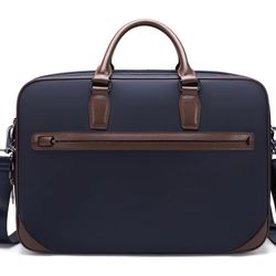 QUQUITO High Quality Premium Nylon and Genuine Leather Briefcase Bag Business Travel Large Storage Laptop Messenger.  