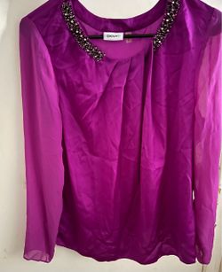 Women’s DKNYC Purple Silk & Chiffon Blouse