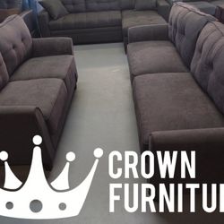 Dark Grey Sofa & Loveseat 