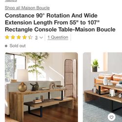 Constance 90° Rotation And Wide Extension Length From 55" to 107" Rectangle Console Table-Maison Boucle