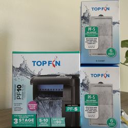 Top Fin® Silenstream™ Aquarium Power Filter + 12 month Supply of Filter Cartridges + Thermometer  