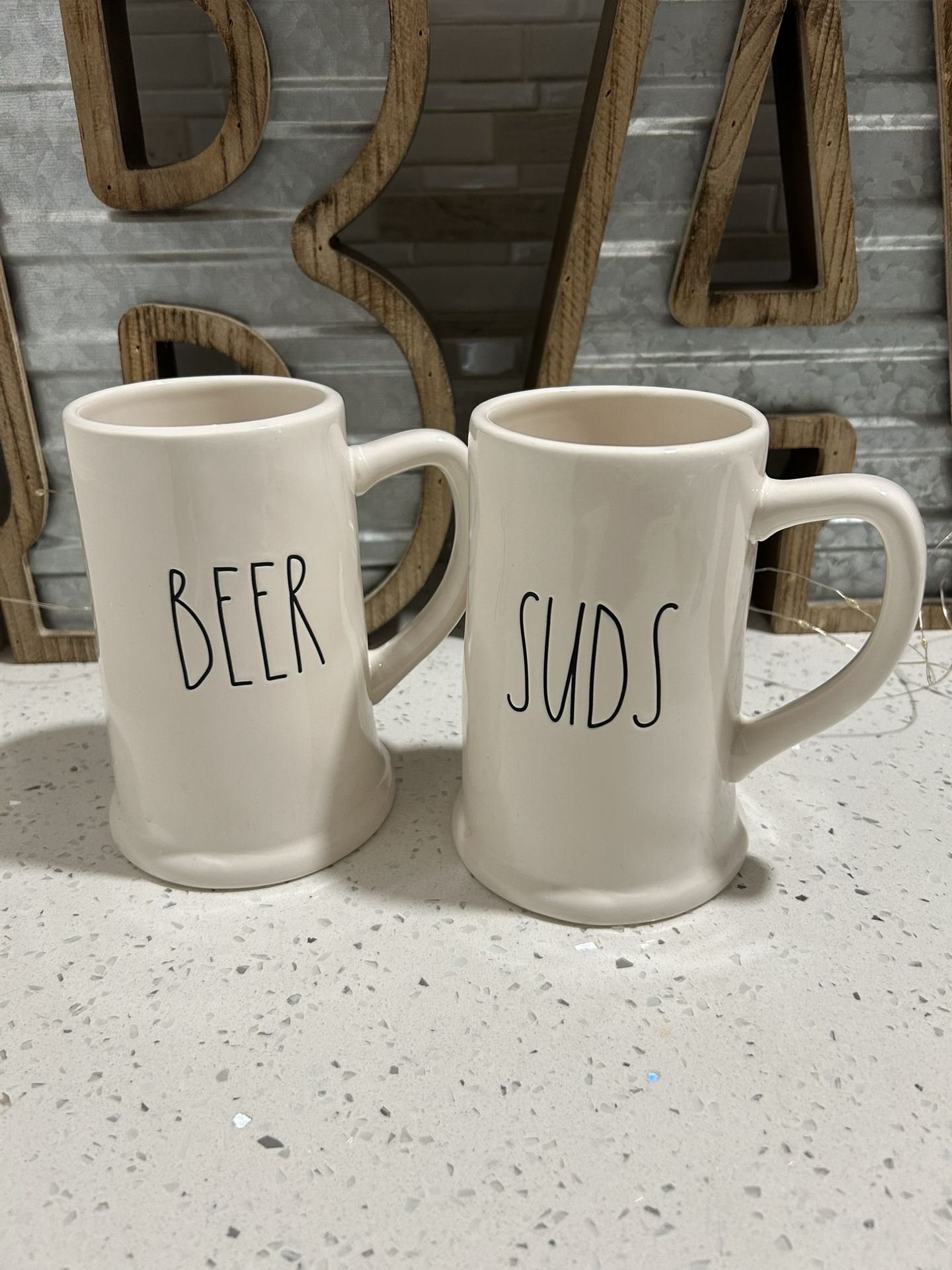🍺 Rae Dunn “BEER” & “SUDS” Ceramic Beer Steins – Set of 2 – $12 (Hollywood, FL)
