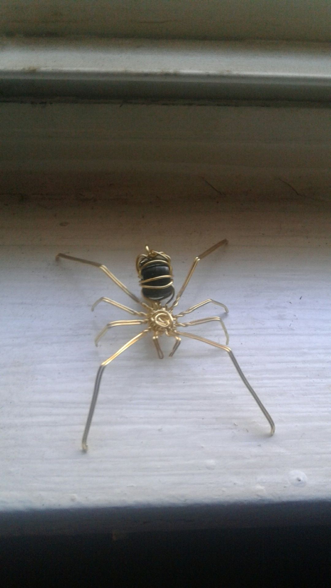 Hand made gold wire spider