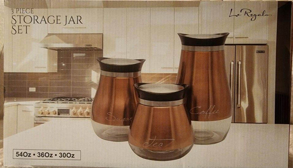 3 PC STORAGE JAR SET