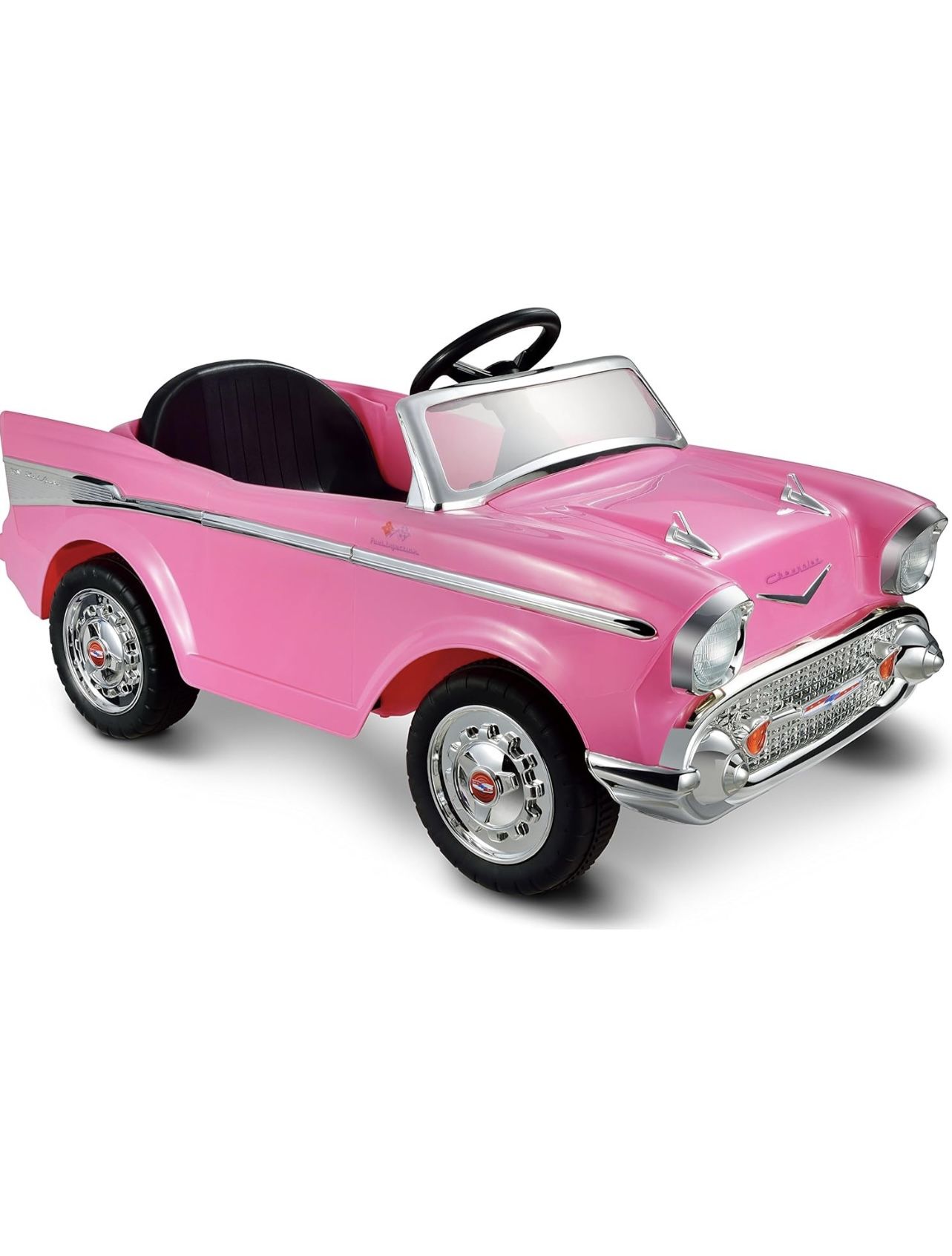 KID MOTORZ Pink Barbie Princess Theme Toy Car, Interactive Pink Chevy Bel Air Ride-on from Movie, Pink Princess Gift for Girls, Birthday Ideas for Age