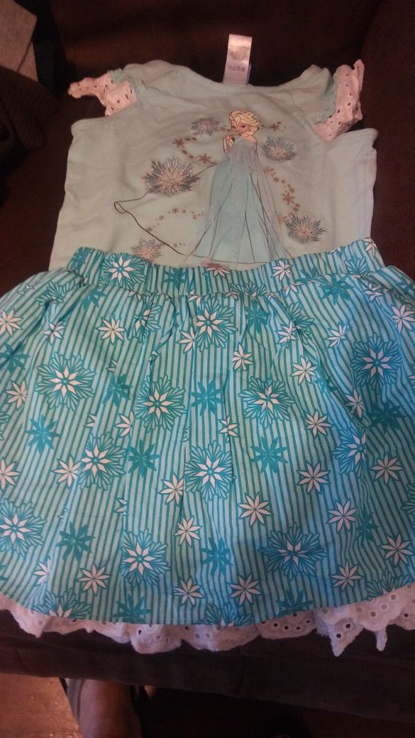 Frozen girls skirt outfit