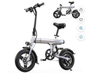 VIPDRIVE Electric Bike - Folding E Bike for Adults, 500W Peak Motor Up to 25 Miles Range, Speed 20MPH - 14" Commuter Ebike for Woman with 36V 7.8Ah Ba
