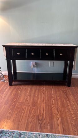 Black Console Table with 2 drawers