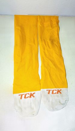 TCK Yellow and White Crew Socks (cash only)