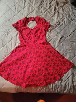 Voodoo Vixen Red Rockabilly Dress Sz Med
