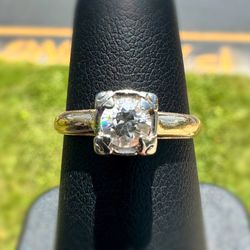 Jewelry 14k solid yellow gold natural diamond 0.44CTW solitaire wedding ring size 6.00